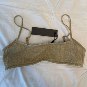 Triangl gold sparkle bikini top